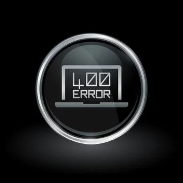 400 bad request icon inside round silver and black emblem Stock-Illustration