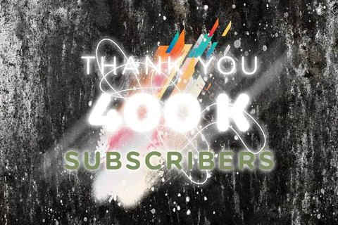 400 K  subscribers celebration greeting banner with  Gleam Design Stock Illustration