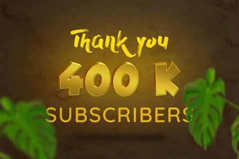 400 K  subscribers celebration greeting banner with Gold Design Stock Illustration