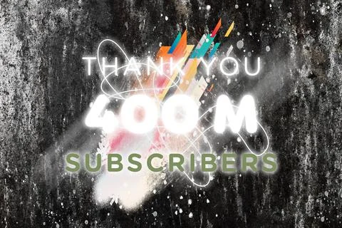 400 Million  subscribers celebration greeting banner with  Gleam Design Stock Illustration