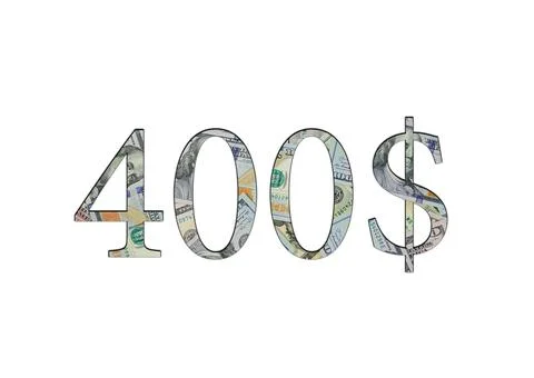 $ 400. Us dollar banknotes. The texture of the money. Isolated on white backg Stock Photos