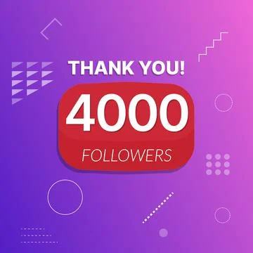 4000 followers vector post celebration. Stock Illustration