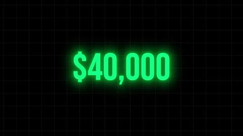 40000 dollar number counting animation finance growth motion Stock Footage 330539664