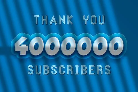 4000000 subscribers celebration greeting banner with Modren blue Design Stock Illustration
