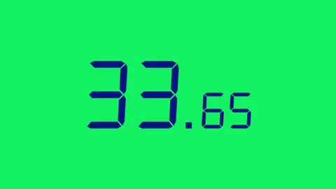 40.00s Countdown Timer – Large Seconds, Small Ms, Navy on Green Screen 库存影片 311134977