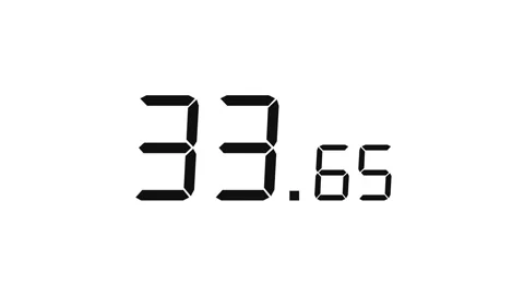40.00s Countdown Timer – Large Seconds, Small Milliseconds, Black on White Stockbeeldmateriaal 311794414