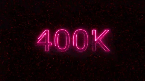 400k Neon Text Animation on Black Background. thank you social network subs.. Stock Footage 310075531