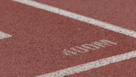 400M painted on a track Video stock 106589714