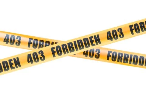 403 Forbidden Caution Barrier Tapes, 3D rendering Stock-Illustration