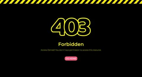 403 Forbidden error page. Vector layout template Illustrazione stock