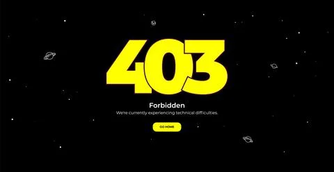 403 Forbidden error page. Vector layout template Stock Illustration