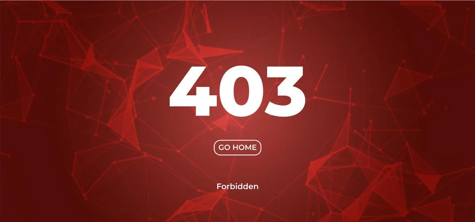 403 Forbidden error page. Vector layout template Illustrazione stock