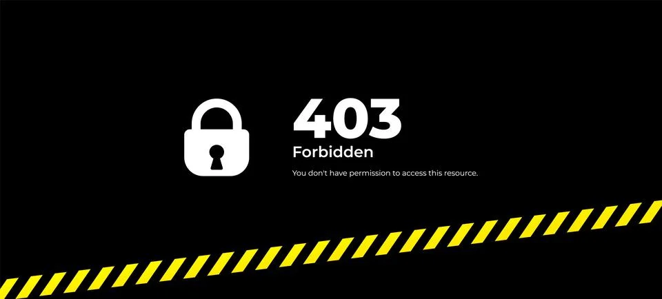 403 Forbidden error page. Vector layout template Ilustración de archivo