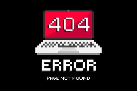 404 8 bit red Stock Illustration