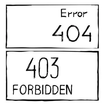404 and 403 connection error. Stock Illustration