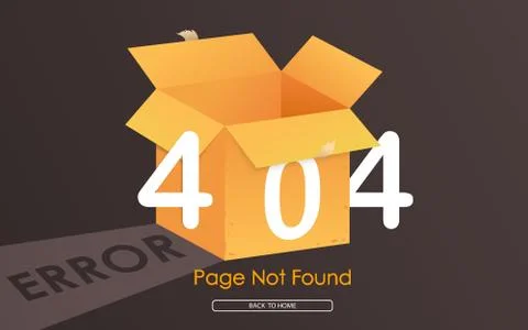 404 box error page not found Stock Illustration