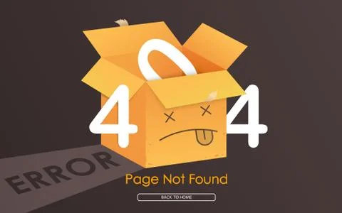 404 box error page not found Stock Illustration
