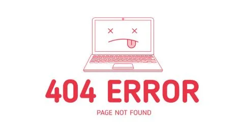 404 com error line red Stock Illustration