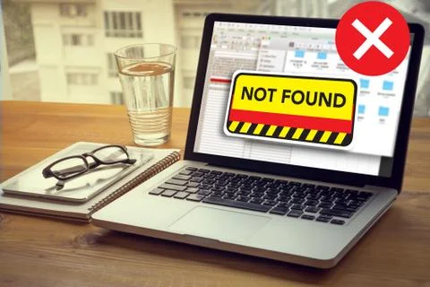 404 computer Not Found 404 Error Failure Warning Problem Stock Photos