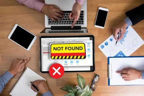 404 computer Not Found 404 Error Failure Warning Problem Stock Photos