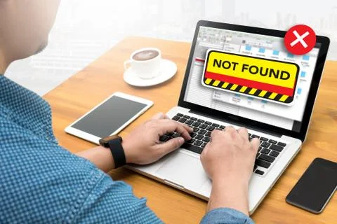 404 computer Not Found 404 Error Failure Warning Problem Stock Photos
