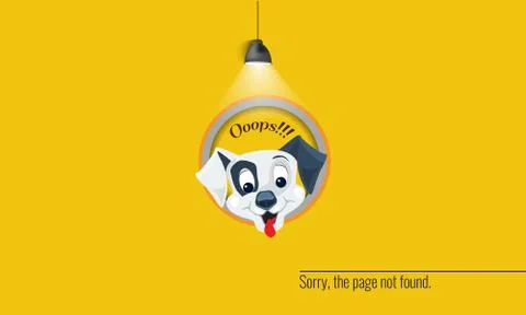 404 connection error with dog new year concept. Vector Stock Illustration