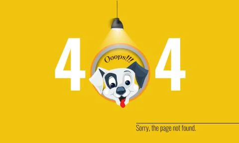404 connection error with dog new year concept. Vector Stock Illustration