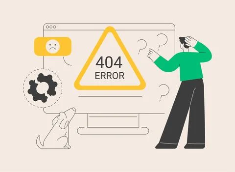404 error abstract concept vector illustration. Illustrazione stock