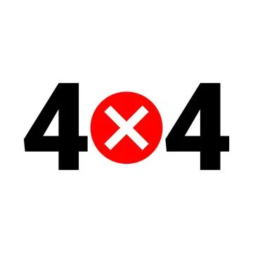 404 error and cross mark logo. Vector. 스톡 일러스트