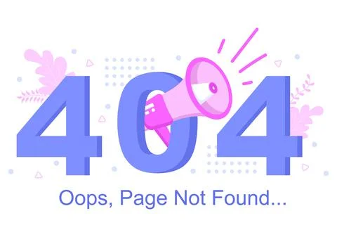 404 Error And Page Not Found Vector Illustration. Lost Connect Problem, Warni イラスト素材