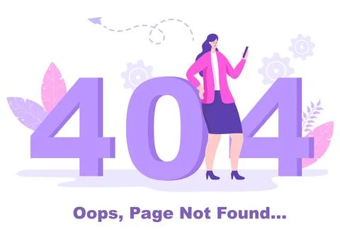 404 Error And Page Not Found Vector Illustration. Lost Connect Problem, Warni Stock-Illustration