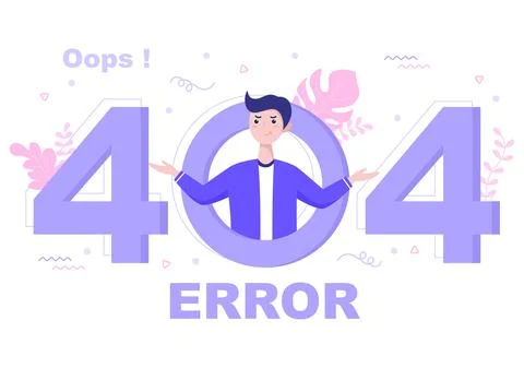 404 Error And Page Not Found Vector Illustration. Lost Connect Problem, Warni Stock Illustration