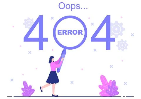 404 Error And Page Not Found Vector Illustration. Lost Connect Problem, Warni Stock-Illustration