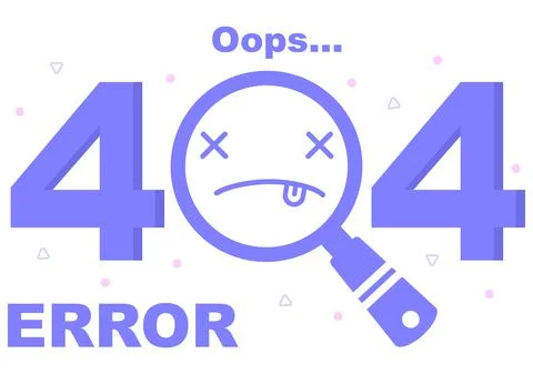404 Error And Page Not Found Vector Illustration. Lost Connect Problem, Warni Stock Illustration