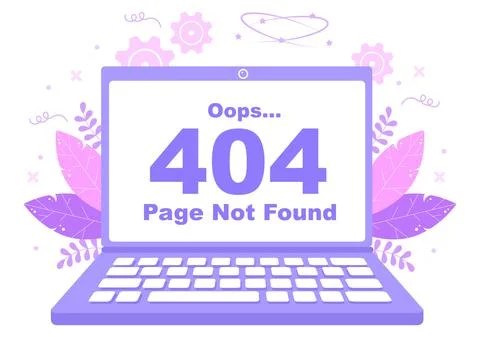 404 Error And Page Not Found Vector Illustration. Lost Connect Problem, Warni Stock-Illustration