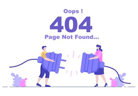 404 Error And Page Not Found Vector Illustration. Lost Connect Problem, Warni Stock-Illustration