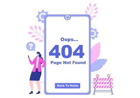404 Error And Page Not Found Vector Illustration. Lost Connect Problem, Warni Stock-Illustration