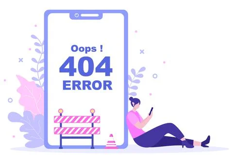 404 Error And Page Not Found Vector Illustration. Lost Connect Problem, Warni Stock-Illustration