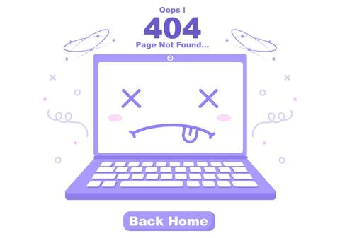 404 Error And Page Not Found Vector Illustration. Lost Connect Problem, Warni Ilustración de archivo