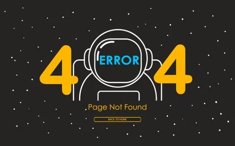 404 error with astronaut line in galaxy background Stock-Illustration