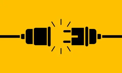 404 error banner. Page not found template with electric plug and socket. Vect イラスト素材
