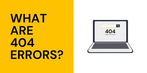 404 Error Banner on Yellow and White Background. Stylish Page Not Found Banner Stock Illustration