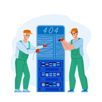 404 Error Of Broken Server Network Problem Vector Stock Illustration