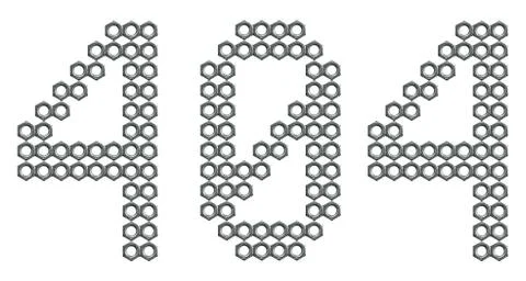 404 error code maked of screw nuts isolated on white background Foto stock