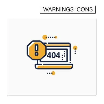 404 error color icon Illustrazione stock