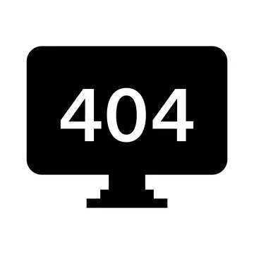 404 error computer silhouette icon. Vector. Stock Illustration