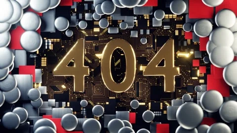 404 Error Digital Art with Circuit Board Background and Geometric Design Stock Footage 277575264