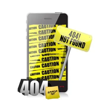 404 error display on a phone Stock Illustration
