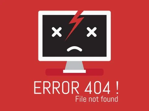 404 error file not found on website page Stock Illustration