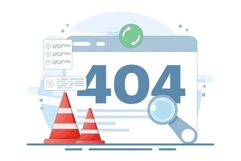 404 error fix concept, 404 Redirect, Website page redirect, System error. Stock Illustration